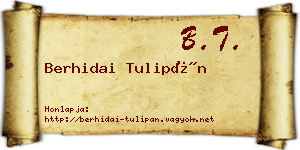 Berhidai Tulipán névjegykártya